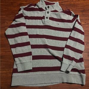 Tommy Hilfiger Red White Striped Sweater Mens XXL